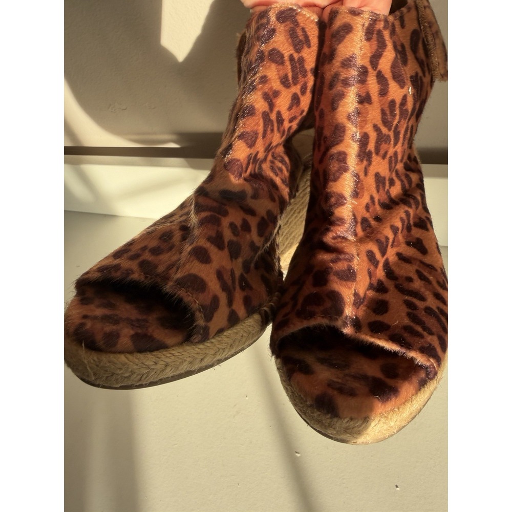 Clarabel Kelsi Dagger Leopard Platform Wedge‎ Sandals Womens 7